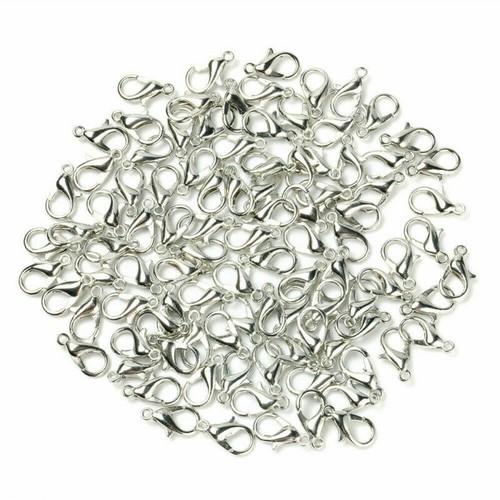 100Pcs/Lots 925 Silver Lobster Clasps Claw Jewelry Findings Fastener Hook 12mm - Picture 5 of 10