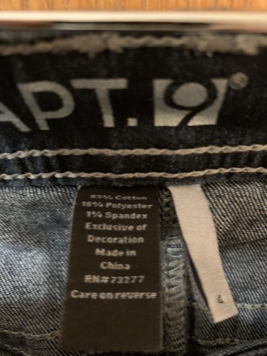 NWT Women’s APT 9 Jeans BOOTCUT LEG Stretch Size 4 MFR $54 EMBELLISHED - Picture 6 of 10