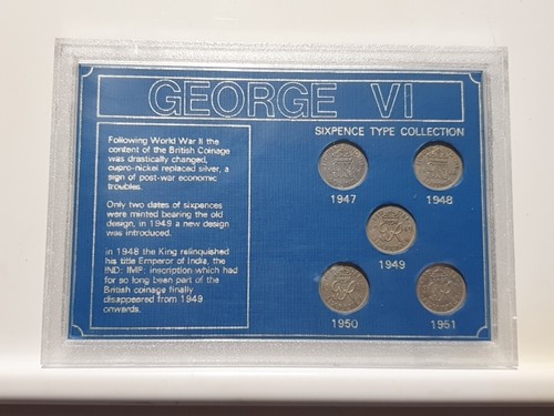 George VI Sixpence Type Collection (R6 S4 B3)
