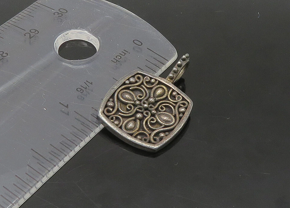 LORI BONN 925 Sterling Silver Vintage Dark Tone Swirl Design Pendant PT18154 - Image 2 of 4