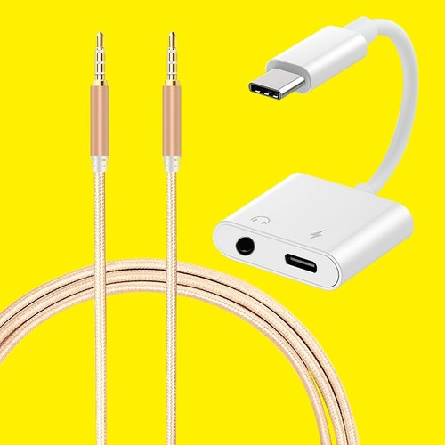 2in1 Type C to 3.5mm Audio Aux Cable Male to Male Cable fit Google Pixel 3 US - 第 1/1 張圖片