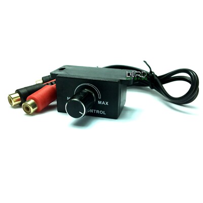 Universal Car Bass Amplifier Remote Level Control Knob Stereo RCA Input & Output