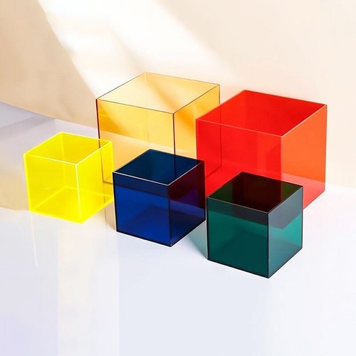 Cubo de acrílico colorido caja de exhibición figura decorativa soporte de exhibición accesorios para fotos - Imagen 19 de 26