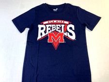 Ole Miss Rebels University of Mississippi Dark Blue T-Shirt New! Boys MED 10 12