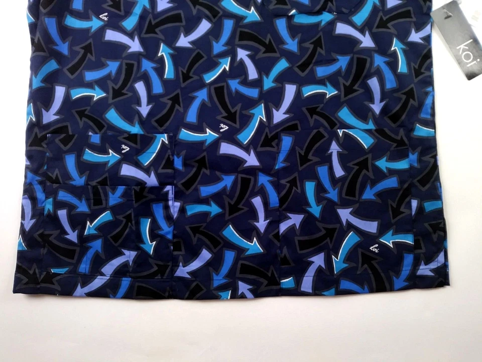 Koi Lite Scrub Top Womens Small Ashton Blue 329PR-WCW New - Image 4 of 4