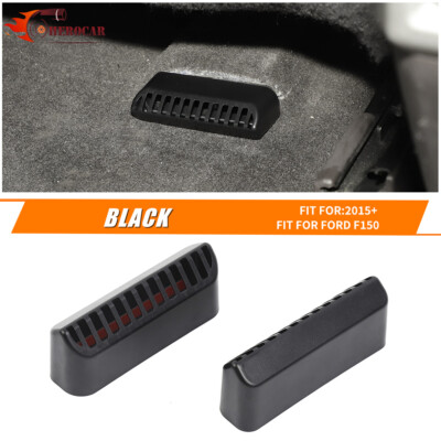 2x Black Car Under Seat Air Vent Outlet Protector Cover Trim For Ford F150 2015+