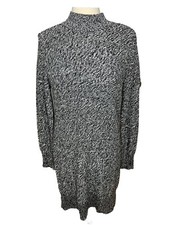Old Navy Sweater Dress Womens Large Black Knit Midi Chunky Mock Neck New