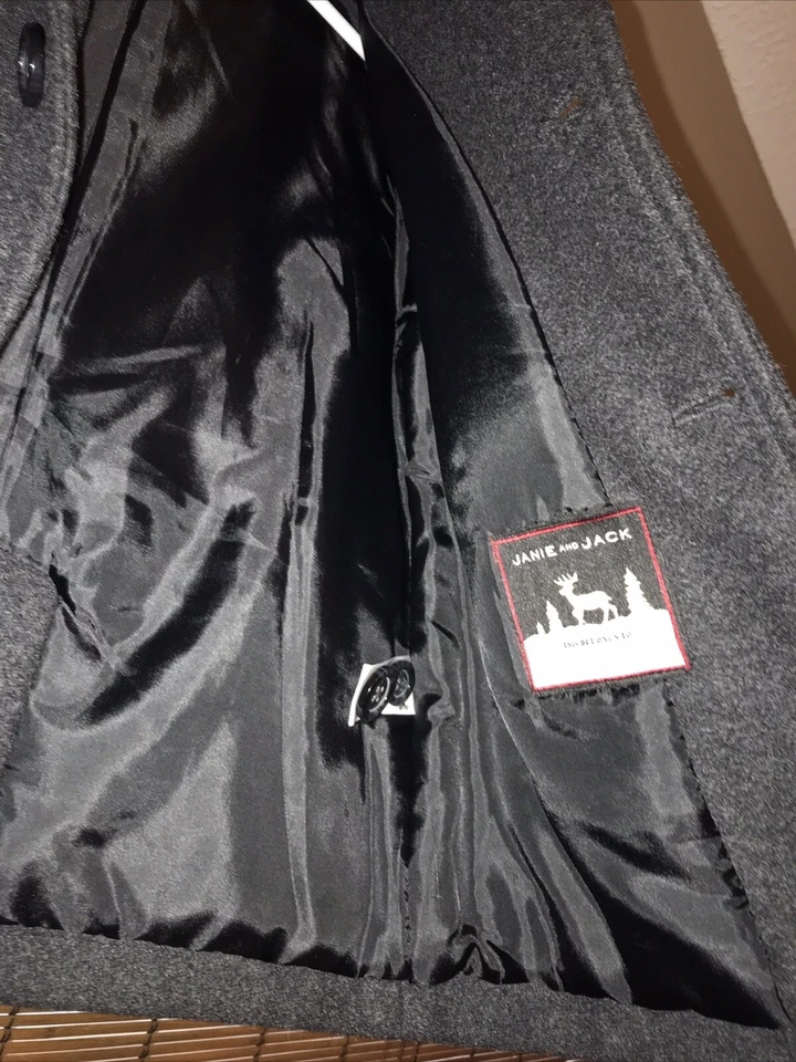 Janie и Jack мальчиков серый 2t Тренч на пуговицах - Изображение 3 из 4