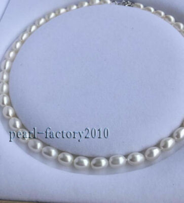NEW 8-10MM SOUTH SEA WHITE PEARL NECKLACE 14K 18 INCH