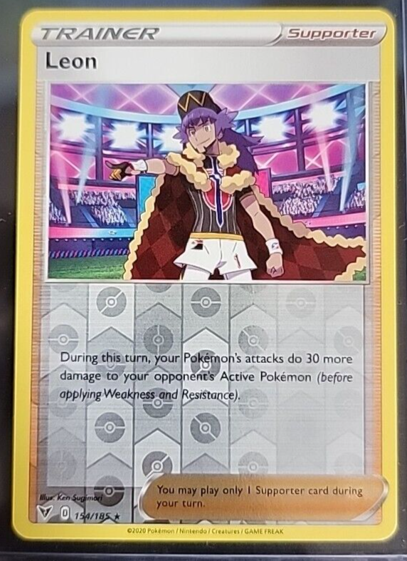 らりるレオン様 Leon - 154/185 Reverse Holo Rare Trainer Pokemon Vivid