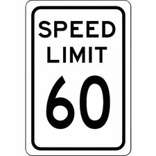 Speed Limit 60 MPH Sign - New 8" x 12" Aluminum Road and Street Sign - No Rust