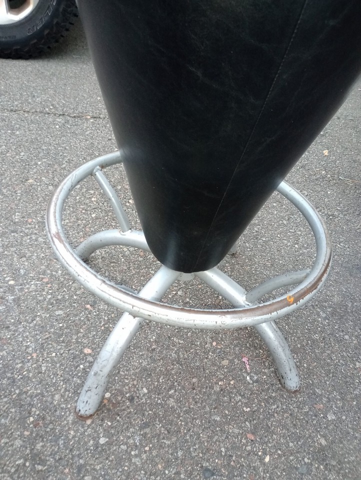 Vintage Padded Barrel Soda Shop Chair /w Backrest Very Solid 30" Tall