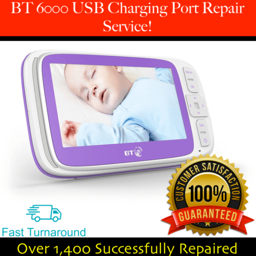 BT 6000 video baby monitor unità genitore USB servizio di riparazione porta di ricarica - Foto 1 di 1
