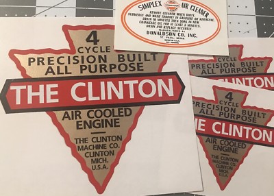 Clinton Engine, Donaldson Simplex 1946 Michigan Doodlebug Scooter set 4 decals