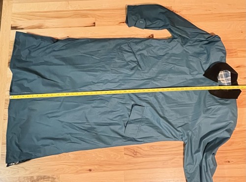 Misty Harbor All Weather Long Classic Rain Coat Jacket Cotton Size M Teal - Picture 5 of 9