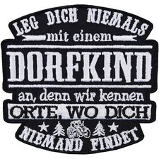 lustige Aufn&auml;her: Dorfkind Aufb&uuml;gler Biker Patch/B&uuml;gelbild/Applikation
