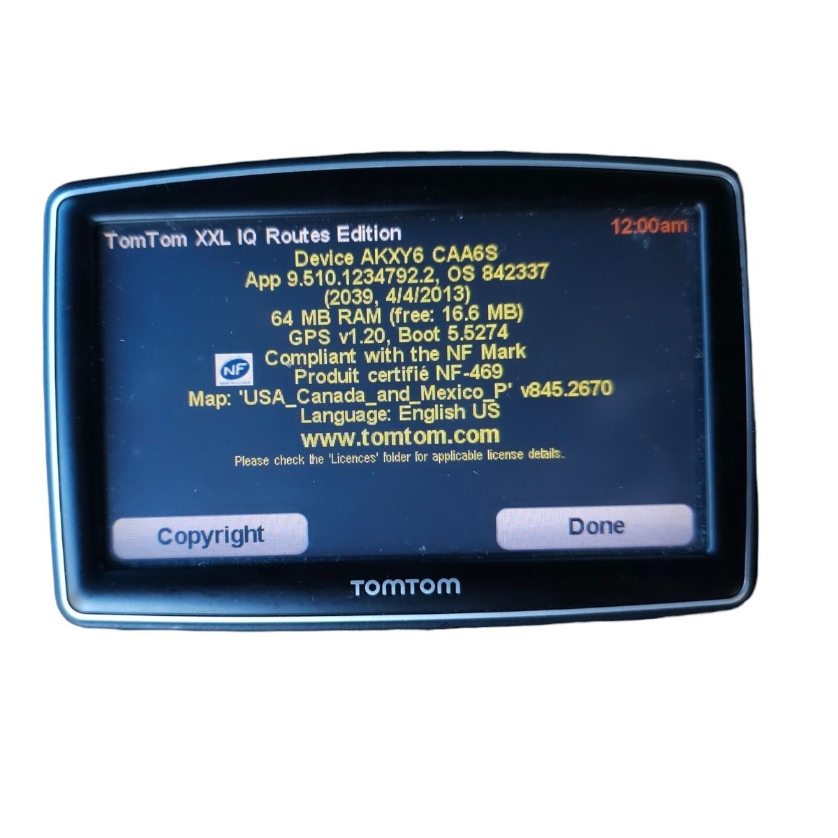 Tom Tom XXL IQ Routes Edition GPS Navigation System Portable