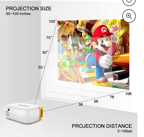 Mini Projector, ELEPHAS Portable LED Full Color Video Projector for Cartoon, TV - Picture 6 of 9