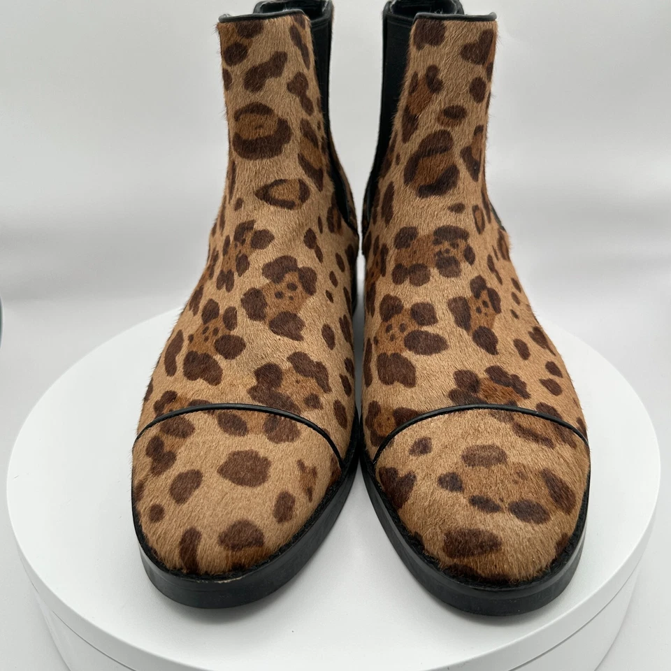 Cole Haan Mara Chelsea Botines 10B Marrón Estampado Leopardo Pelo de becerro Cuero Foto 4 de 4