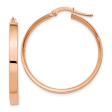 27mm 14K Rose Gold 3mm Large Hoop Earrings