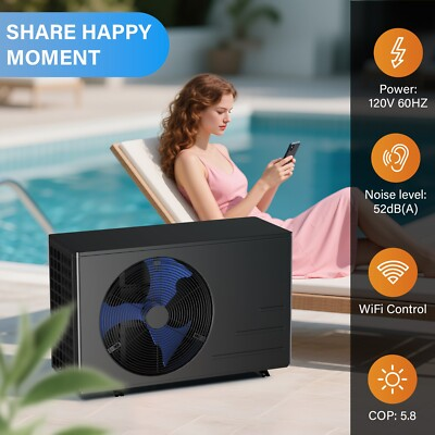 #ad 30000BTU Pool Heat Pump – Energy Saving amp; Fast Heating for Small Pools amp; Spas $959.99