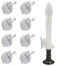 Window Candle Clamps with Super Strong Suction Cups, Electric Candle Holder 8 pk