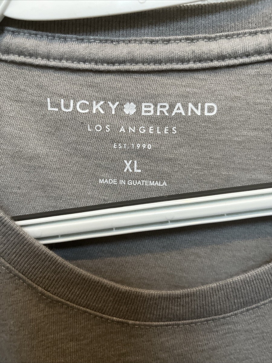 NEW Lucky Brand Los Angeles Bear Graphic Print Mens XL Gray T