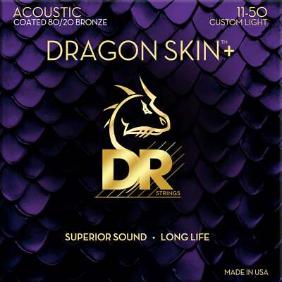 DR Strings Dragon Skin+ Acoustic 80/20 Bronze DA8-11 Custom Light 11-50 Saiten