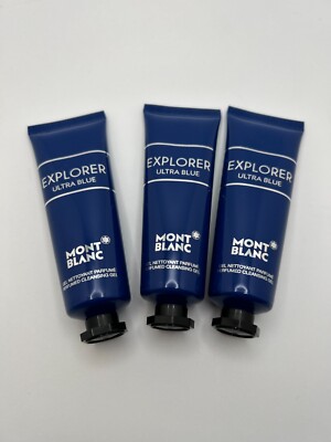 Mont Blanc Explorer Ultra Blue Cleansing Gel 1 oz each Lot 0f 3