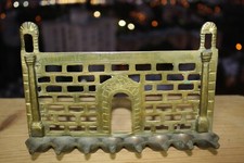 Wall Hanging Israel Museum Bronze Hanukkah Oil Menorah Judaica 8 Arms Lamp Rare