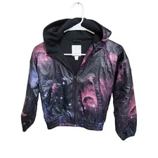 Diesel Galaxy Print Hooded Zipper Closure Jacket Size 7
