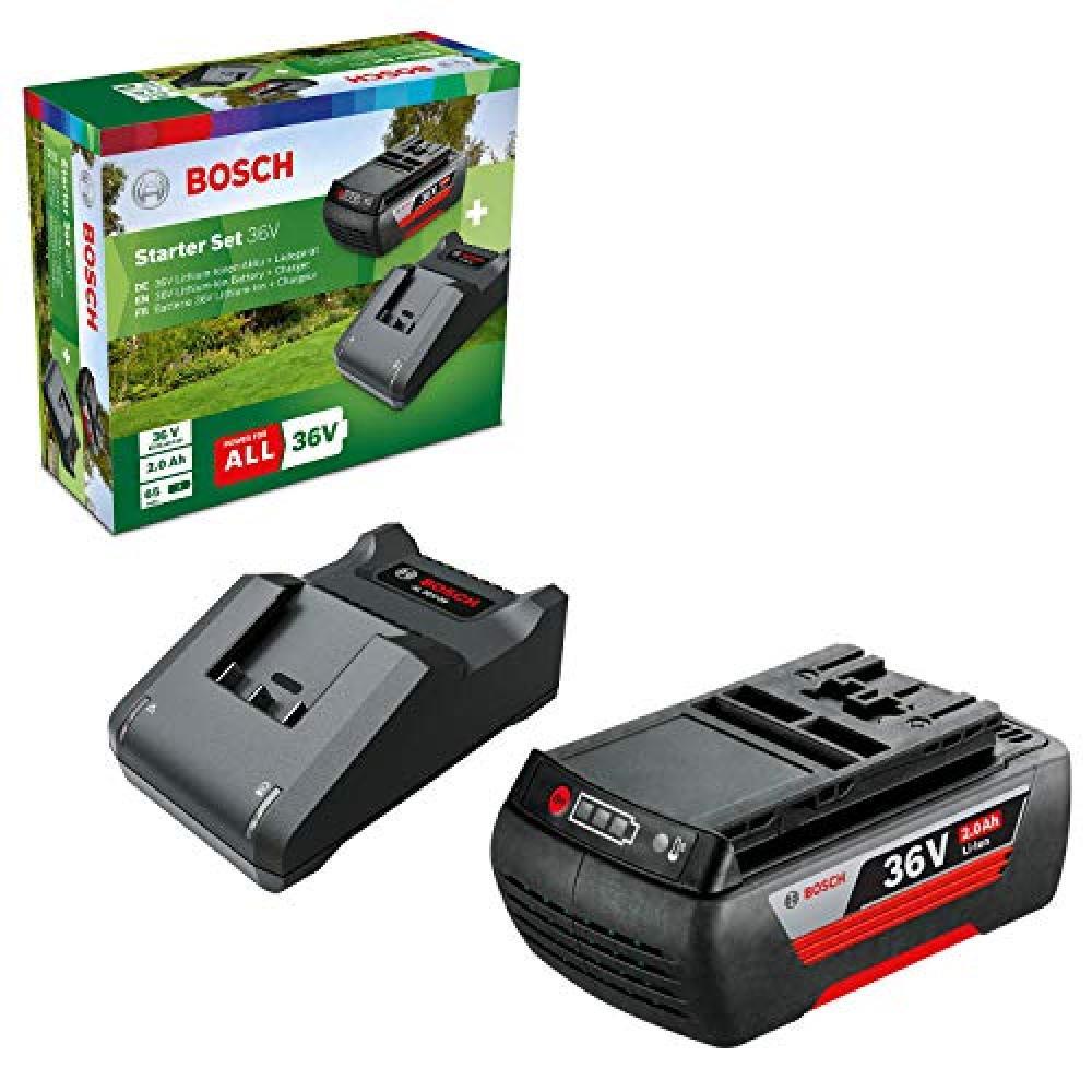 (TG. 2 Ah) Bosch Starter Set 36 V, 1 batteria 36 V 2.0 Ah, caricabatteria AL 36