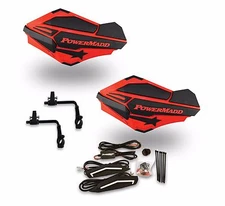 Powermadd Sentinel Hand Guards Kit Tri Mount Red Black Rancher Foreman Rubicon