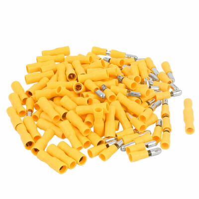 120 pcs MPD5.5-195 16-14AWG yellow PVC boot cable lug male to female terminals  