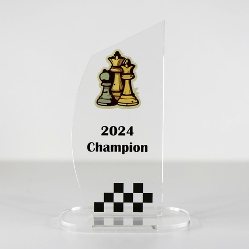 ACRYLIC COLOUR TROPHY AWARD CUSTOM DESIGNED FOR CHESS GAME - Picture 3 of 3