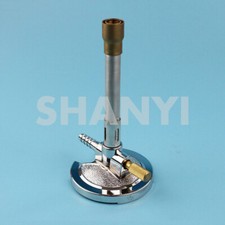 Dental Lab Bunsen Burner Single Adjustable Tube Gas Light with Needle Valve
