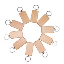 CALCA 20 Pcs DIY Rectangle Blank Wood Keychain Custom Key Tags Personalized Gift