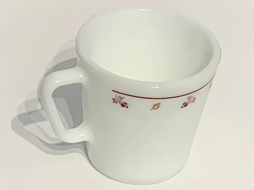 Pyrex Coffee Tea Cup Mug Burgundy Rose D Handle