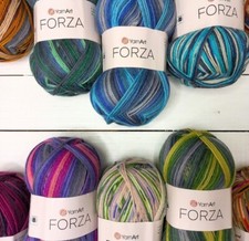 Sock wool, sock yarn 4 ply, 75% wool, Yarnart Forza, 100g