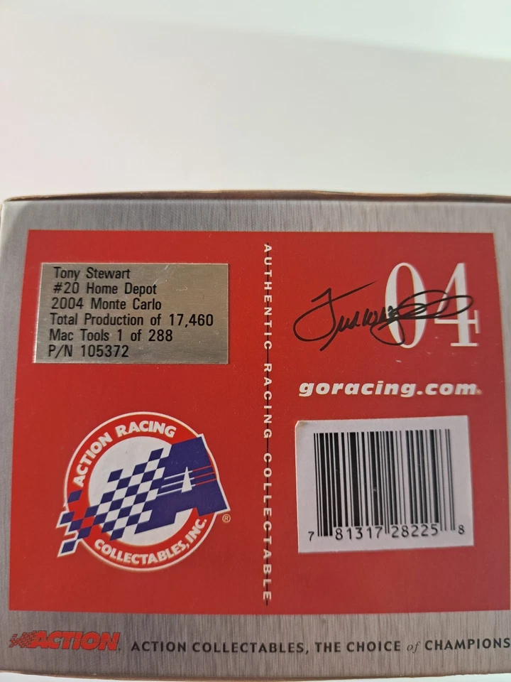 Tony Stewart #20 Home Depot 2004 Monte Carlo 1:24 Action Racing Nascar Foto 3 de 4