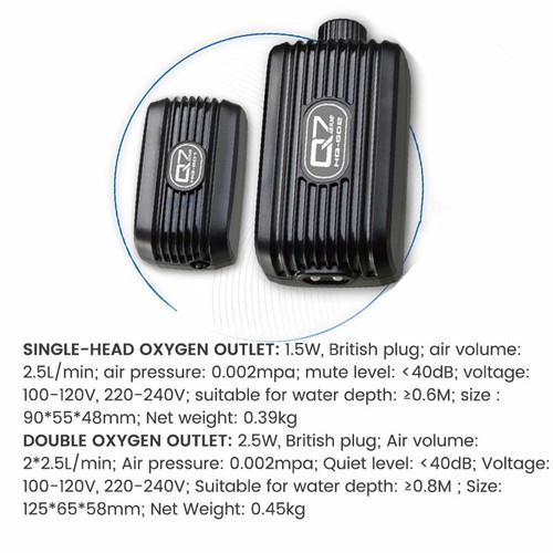 SILENT AQUARIUM AIR PUMP SINGLE/TWIN OUTLET VALVE FISH TANK MARINE OXYGEN PUMP - Picture 11 of 14