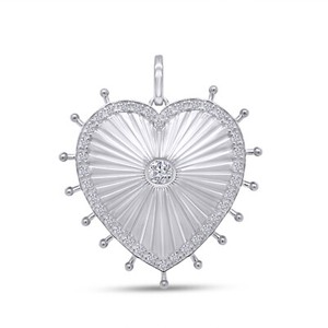 Authentic 1/2ct Heart Shape Chakra Medallion Pendant Lab Created Moissanite In 925 Silver