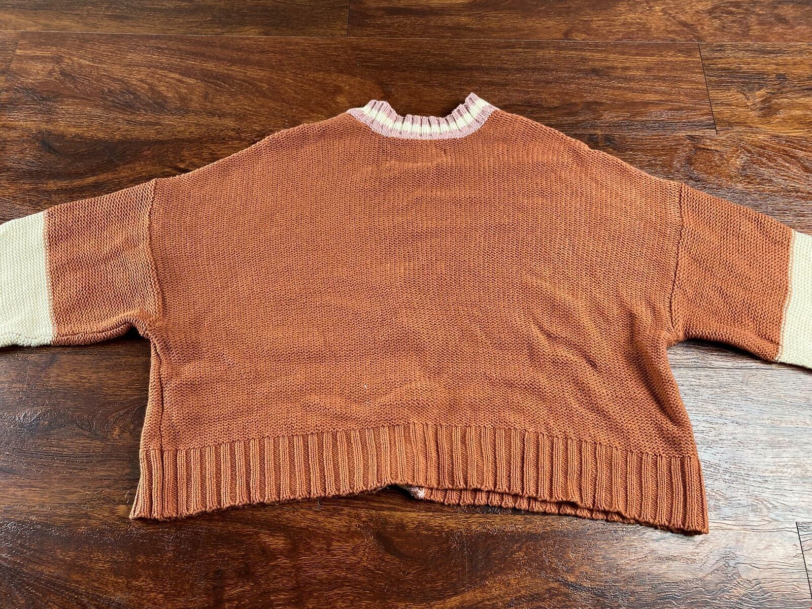 AMERICAN EAGLE Button Down Brown Cropped Cardigan… - image 2