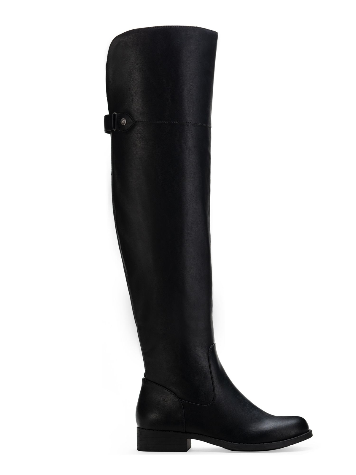 SUN STONE Womens Black Allicce Toe Block Heel Leather Boots Shoes 7 M WC