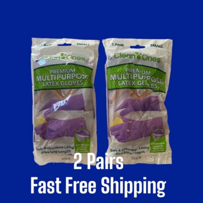 Clean Ones Premium Multipurpose Gloves 2 PAIRS Non Slip Grip Small SHIPS FAST