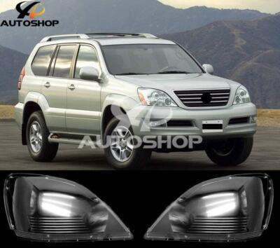 For Lexus GX470 04-2012 LH+RH Pair Front Headlight Lens Lamp Cover Headlights