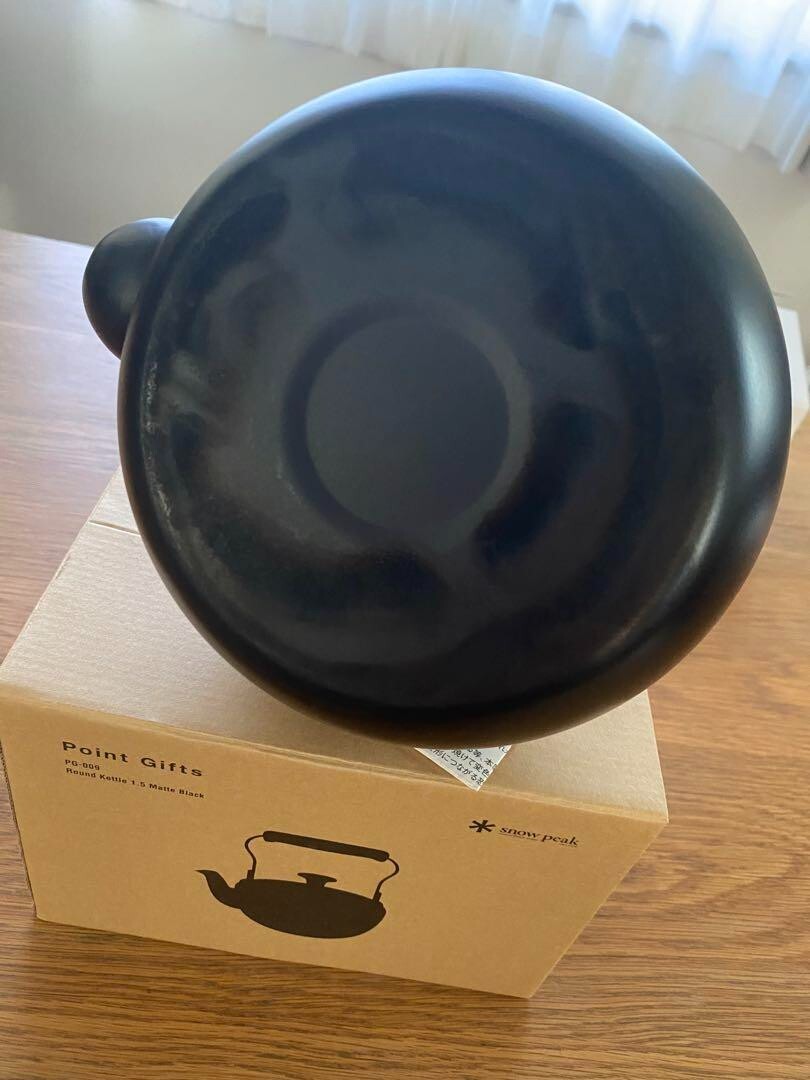 Snow Peak Round Kettle 1.5L Matte Black Teapot Classic NEW