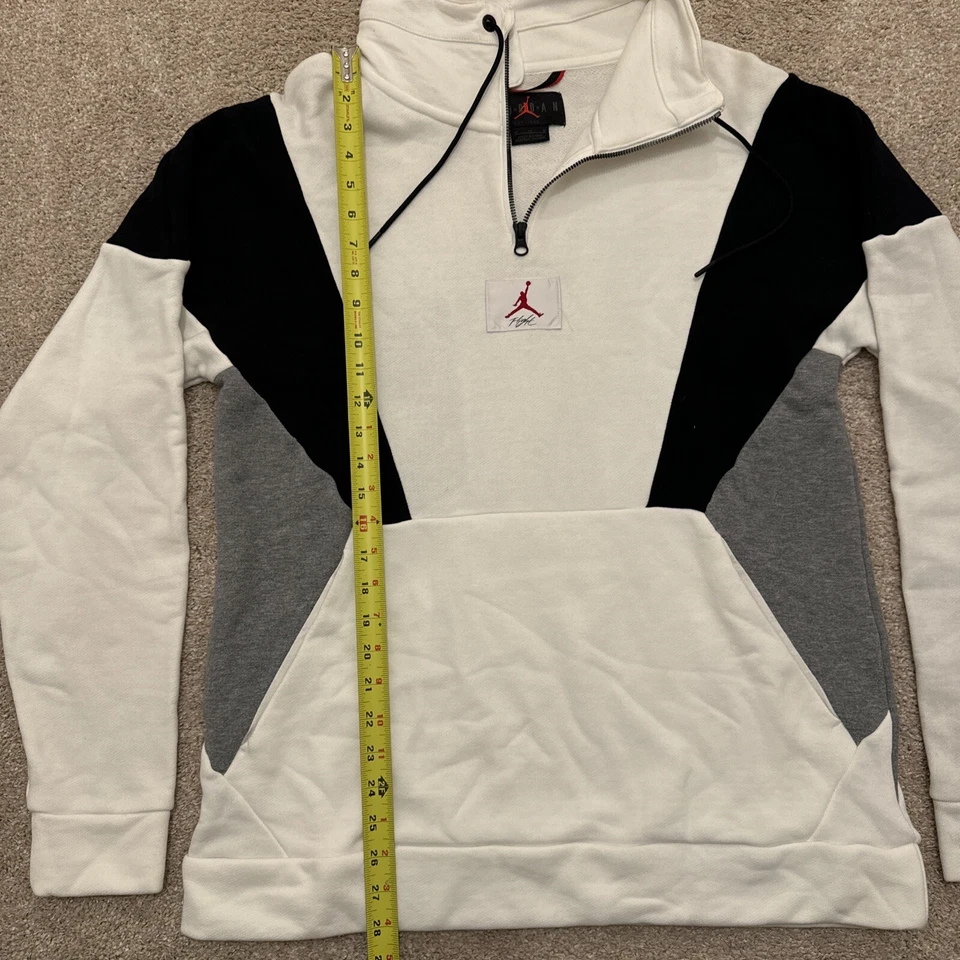 Air Jordan FLIGHT Pullover 1/4 Zip Sweatshirt Size Medium Thick Collar RARE - Image 3 of 4