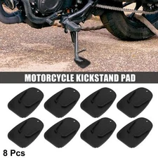 8pcs Motorcycle Kickstand Pad Support Plate Pad Side Stand Extension Pad Black