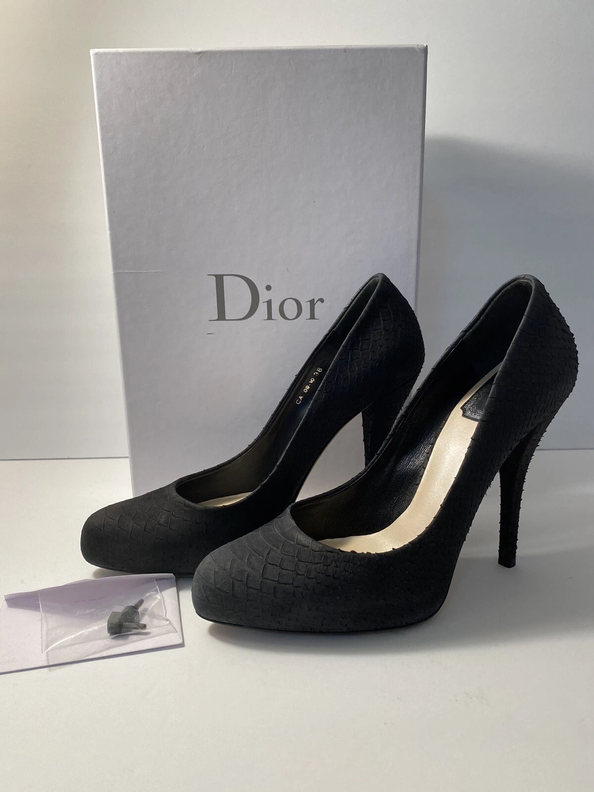 Escarpins Christian Dior Miss Dior talons serpent en relief noir 38/7,5